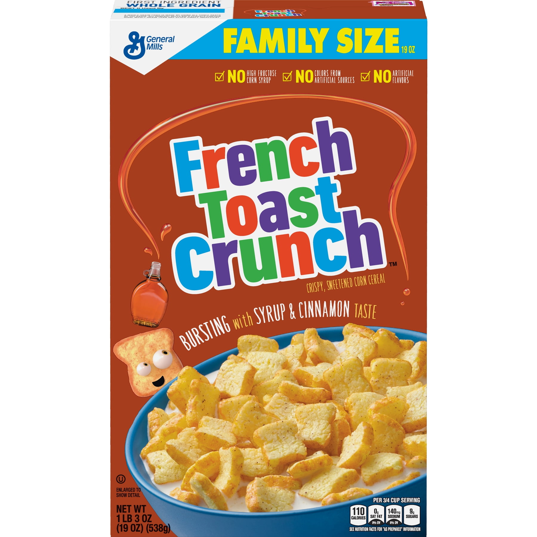 French Toast Crunch, Cereal, with Whole Grain, 19 oz