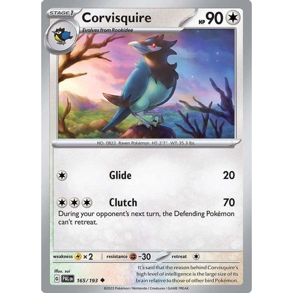 Pokemon Paldea Evolved Common Corvisquire #165