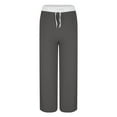 thumbnail image 5 of Htigea Clearance Women's Wide Leg Sweatpants Elastic High Waist Loose Sweat Pants Straight Leg Drawstring Trousers with Pockets Today Deals Gray,L, 5 of 7