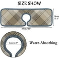 thumbnail image 4 of SKYSONIC Faucet Absorbent Mat 2 Pcs Brown Chevron Plaid Tartan Kitchen Faucet Splash Catcher Washable Counter Drying Pads Behind Faucet for Kitchen Bathroom, 4 of 7