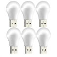 thumbnail image 1 of Luz de noche, 6 bombillas LED USB, lámpara LED portátil de 3 W, 5 V, luz de lectura, lámpara de emergencia de ahorro de energía, luz de camping para exteriores, luz de lectura para interiores, blanc, 1 of 5