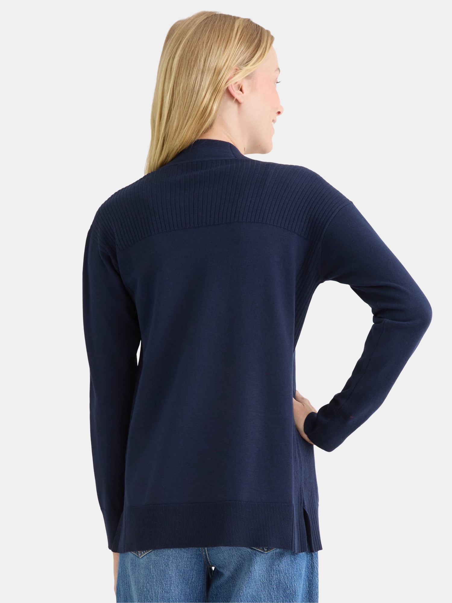 Time and Tru Women's and Women's Plus Open Front Cardigan Sweater, Sizes XS-4X