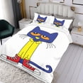 thumbnail image 3 of 3 Piece Comforter Cover Set For Pete the Cat Bedding Set Cute Duvet Cover Sets Super Soft For Teens Kids Bedroom Gifts,1 Duvet Cover with 2 Pillowcases Twin, 3 of 6