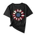 thumbnail image 4 of Htigea Independence Day T Shirt for Women Sunflower Graphic Crewneck Short Sleeve Shirts 4th of July Patriotic Tees Casual Loose Fit Summer Tops Black,L, 4 of 9