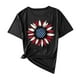 thumbnail image 1 of Camisas de Manga Corta para las Mujeres Moda Casual Impresión Cuello Redondo Suéter Tee Blusas, 1 of 5