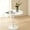 31.5in*31.5in*28.74in White + Wood+Metal+Waterproof Fabric+3, variant on LANKANG Dark Wood Grain Round Dining Table Mid Century Multi Purpose Accent Table for Kitchen Living Room Compact Household Spaces