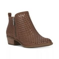 thumbnail image 5 of Lucky Brand Basel Toffee Double Zipper Block Heel Perforated Ankle Booties (Toffee Perfo, 11), 5 of 5