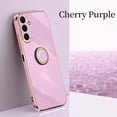 thumbnail image 4 of A 34 54 24 14 Luxury Ring Holder Plating Case For Samsung Galaxy A34 A54 A24 A14 4G 5G M23 M13 M14 M54 A04S Silicone Stand Cover, 4 of 7