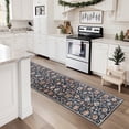 thumbnail image 2 of Black Floral Runner Rug 2x8ft - Boho Rug Pet Friendly Washable Kitchen Rugs - Ideal for Hallway, Entryway, Living Room, 2 of 7