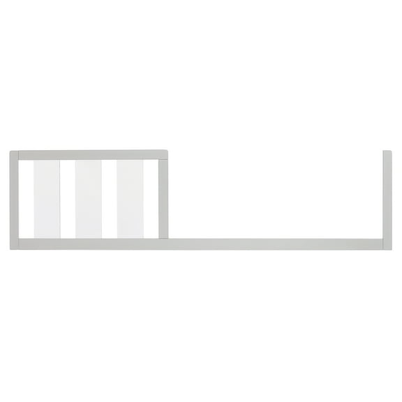 Evolur Acrylic Millennium 4 in 1 Convertible Crib Toddler Rail, Easily Coverts to Toddler Bed and Acrylic Slats In Pebble Grey