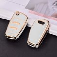 thumbnail image 3 of For Audi A1 A3 A4 A6 Q3 Q5 Q7 S3 R8 TT Car Key Cover Case Silicone TPU Protective Cover Shell Gold Edge White, 3 of 6