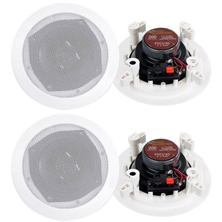 4) New PYLE PRO PDIC61RD 6.5 White 400W 2-Way In-Ceiling/Wall Speakers System
