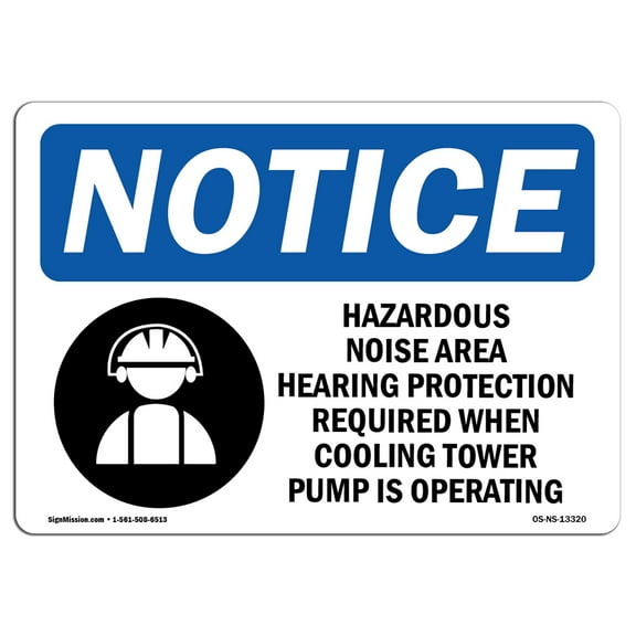 OSHA Notice Sign - Hazardous Noise Area Hearing Sign With Symbol | Decal | Protect Your Business, Construction Site | Made in the USA