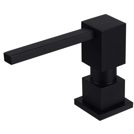 Sink Soap Dispenser For Kitchen Sink (Matte Black) All Brass Built-In And Refill From Top Design Metal Hand Soap & Dish Soap Copper Pump