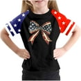 thumbnail image 1 of T-Shirt à Manches Courtes pour la Fête de l'Indépendance pour Garçons et Filles, Col Rond, Imprimé Coloré, Mélange Polyester-Spandex Doux, Respirant, Tenue Quatre Saisons, 1 of 4