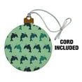 thumbnail image 2 of Cute Kawaii Dolphins Pattern Wood Christmas Tree Holiday Ornament, 2 of 6