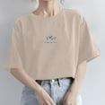 thumbnail image 2 of Womens Tops New Short Sleeved Round Neck Solid Color Casual Fashion Blouse Plus Size Tops for Women The Summer I Turned Pretty, 2 of 3