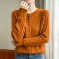 thumbnail image 5 of TGSLY Women's Button Down Sweaters Casual Soft Crew Neck Long Sleeve Cable Knit Cardigan Loose Dressy Solid Color Business Sweaters M, 5 of 6