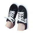 thumbnail image 3 of EliteGoogv Womens Mule Sneakers Canvas Slip On Shoes Low Top Flat Walking Shoes For Women Distressed Frayed Edge Lace Up Loafers Casual Footwear US: 8.5 Black, 3 of 9
