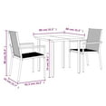 thumbnail image 4 of vidaXL 3 Piece Garden Dining Set Black Textilene and Steel, 4 of 5