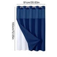 thumbnail image 3 of Waffle Weave Double Layer Shower Curtain, Waterproof Polyester Fabric Bathroom Curtain with Detachable Liner & Metal Grommets, No Hook Installation, Quick-Dry, Machine Washable, 72 x 36 Inches, 3 of 6