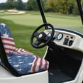 thumbnail image 3 of Yuyamidu American Flag Golf Cart Seat Backrest Covers Full Set of 2 Portable Club Car Seat Cover Fashion Travel Sports Cart Seat Cushion Accessories, 4th of July, 3 of 7