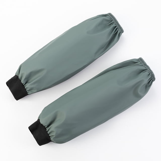 Firefly Hope 1-Pair Set Waterproof Oilproof PVC Arm Sleeve Protectors, Reusable Forearm Oversleeves for Cleaning Fish & Kitchen Cooking, Green