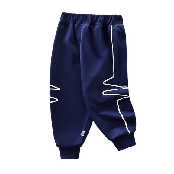 CPNG Infant Toddler Boys Daily Sweatpants Loose Wide Leg Sweat Pants Elastic High Waist Baggy Casual Joggers(Navy,6-12 Months)