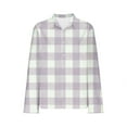 thumbnail image 6 of Flannel Shirts for Women Long Sleeve Button Down Plaid Spring Shirt Casual Work Tops White XL, 6 of 6