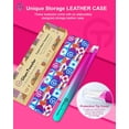 thumbnail image 6 of Expert Slant Tip Tweezers with Leather Case, General Sharp & Precision Stainless Steel Tweezer for Eyebrows, Facial Hair and Fine Hairs Removal (Sparkle Purple & Turquoise), 6 of 7