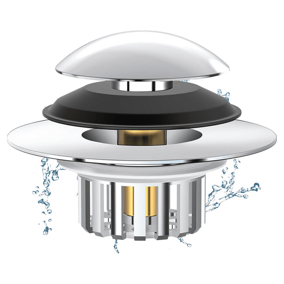 Upgraded 2 in 1 Bathtub Drain Stopper Bathtub Drain Hair Catcher, Pop-up Tub Stopper with Effective Filter Basket, Anti-Clogging Bathtub Drain Plug Bath Tub Stoppers for 1.45-1.8" Drain Shoe