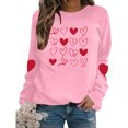 thumbnail image 6 of FAWUUDO Valentines Day Shirts Women Valentine Crewneck Sweatshirts Love Heart Sweatshirt Valentine's Long Sleeve Tops Pink XS, 6 of 9
