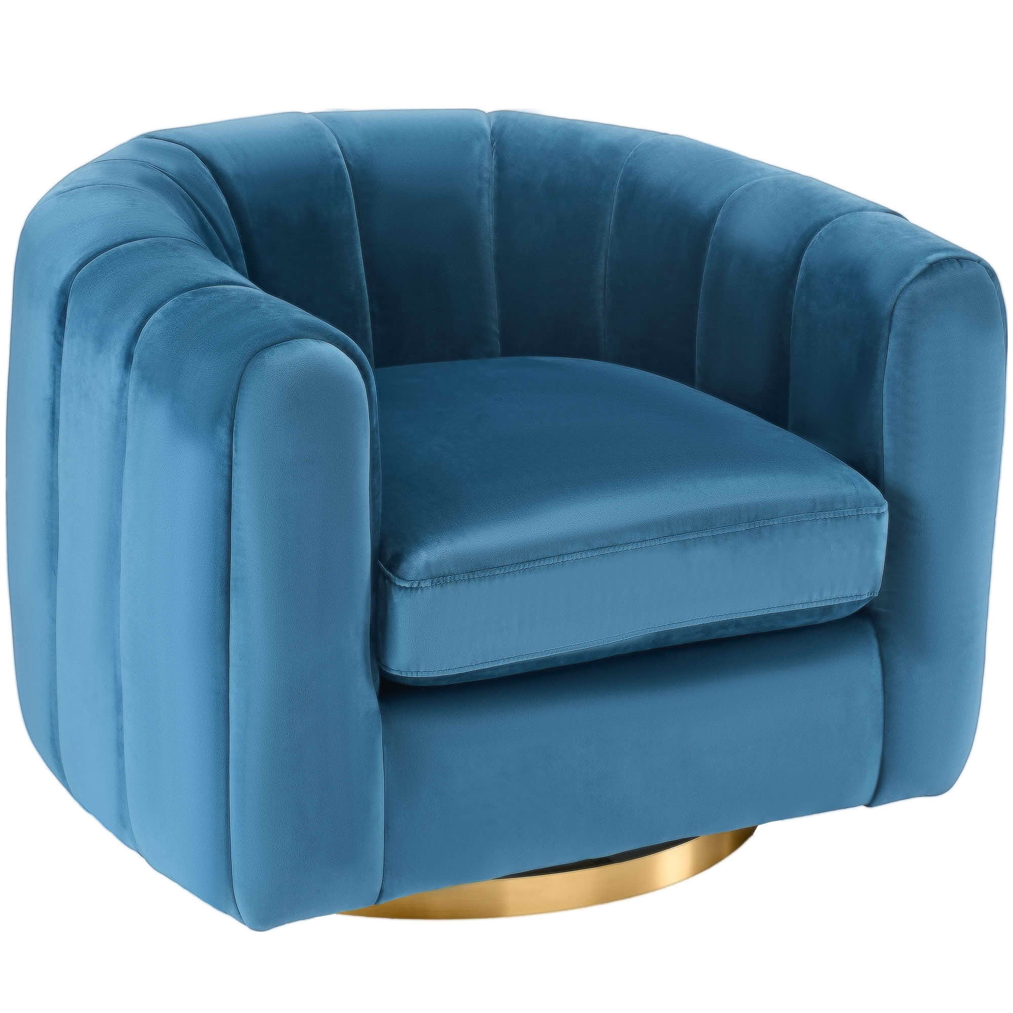 MAYEERTY Single‑Seat Rotary Sofa, Velvet Fabric Upholstered 360 Degree Swivel Accent Chair for Living Room Bedroom