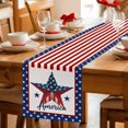 thumbnail image 6 of Independence Day Table Runner 36 Inches Long Tablerunner Dresser Scarves, 4th of July Patriotic Star Blue Red Flag Kitchen Dinner Cafe Table Runners Table Decor for Coffee/Party, Small 13" x 36", 6 of 8