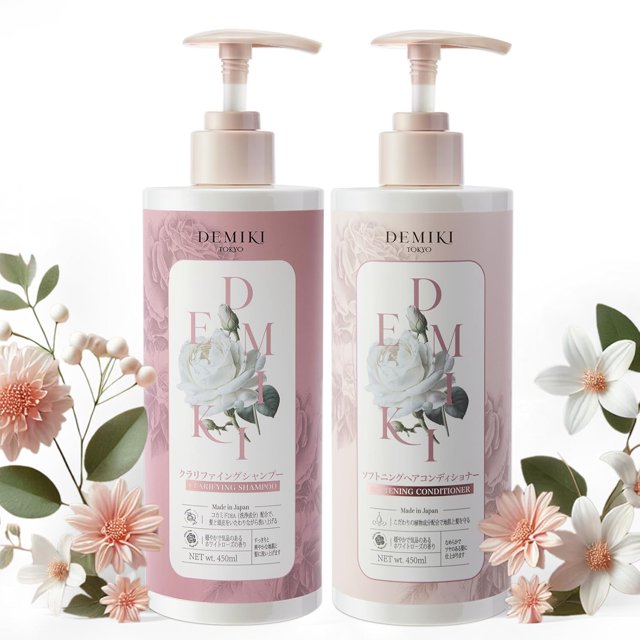 Japanese Shampoo and Conditioner Set for Women,Sulfate Free Shampoo for Oily Hair,Paraben Free,Dye Free,Organic Rose Scent,Clarifying Shampoo Moisturizing and Refreshing Natural Ha