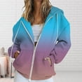 thumbnail image 2 of Gkeoshab Cardigan Sweaters for Women Hoodies for Women Oversized Sweatshirts Fall Fashion Outfits 2026 Casual Sweaters Tops Fleece Workout Winter Clothes Blue L, 2 of 5