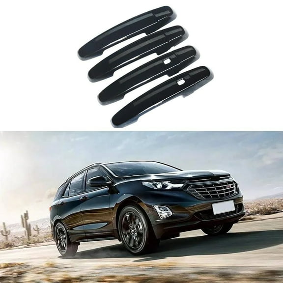 NINTE Door Handle Covers for 2018-2023 Chevy Equinox GMC Terrain with 2 Smart Holes Gloss Black Style