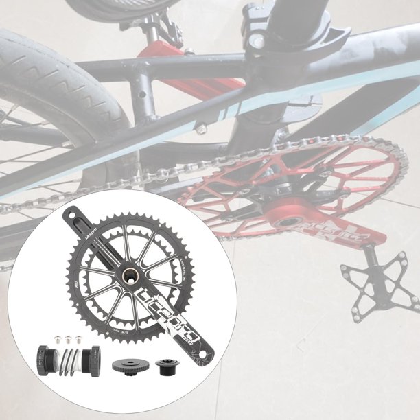 Juego de bielas de bicicleta ligera 53-59T, juego de platos y bielas de 170 mm Juego de s de manivela 130BCD Rueda de cadena de para compon Negro Macarena Juego de bielas de plato de bicicleta