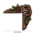 thumbnail image 3 of Diceymbol Chipmunk Tree Hollow Door Topper Woodland Animal Door Frame Decoration, Raccoon 2D Wooden Corner Sign for Doorway Rustic Cabin Home Decor, 3 of 5