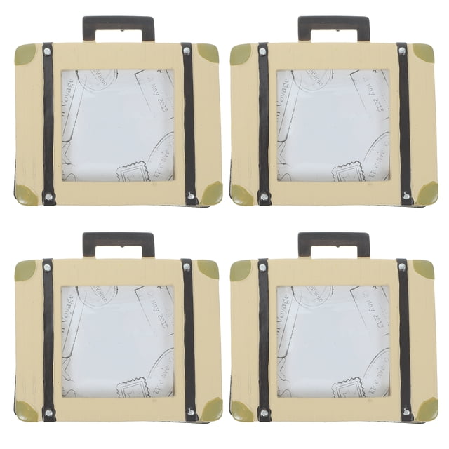 4pcs Suitcase Designed Photo Frame Retro Picture Frame Family Photo Holder Display Gift Picture Holder