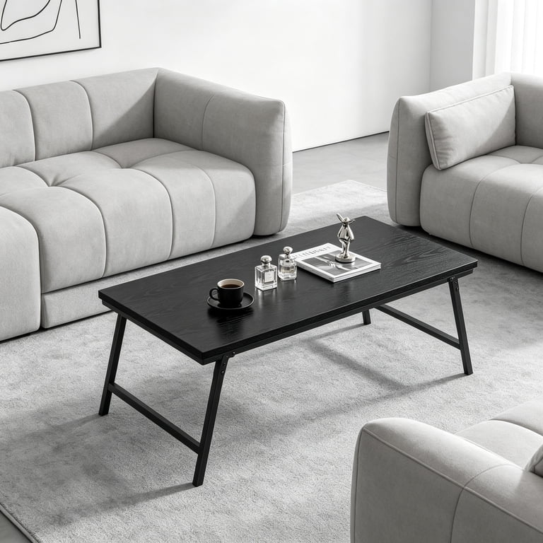 Collapsible Folding Coffee Table for Small Spaces – Portable Sturdy Low ...