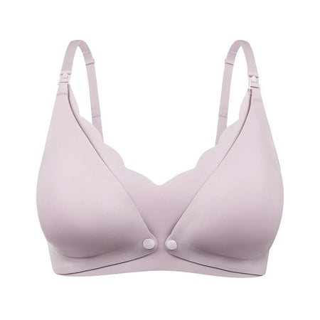 Blphud Plus Size Bra Sports Bras for Women Compression Women s Seamless Lace Nursing Bra Wire with Front Double Opening Clasp Comfort Lingerie for Women Sports Bras for Women Pink M