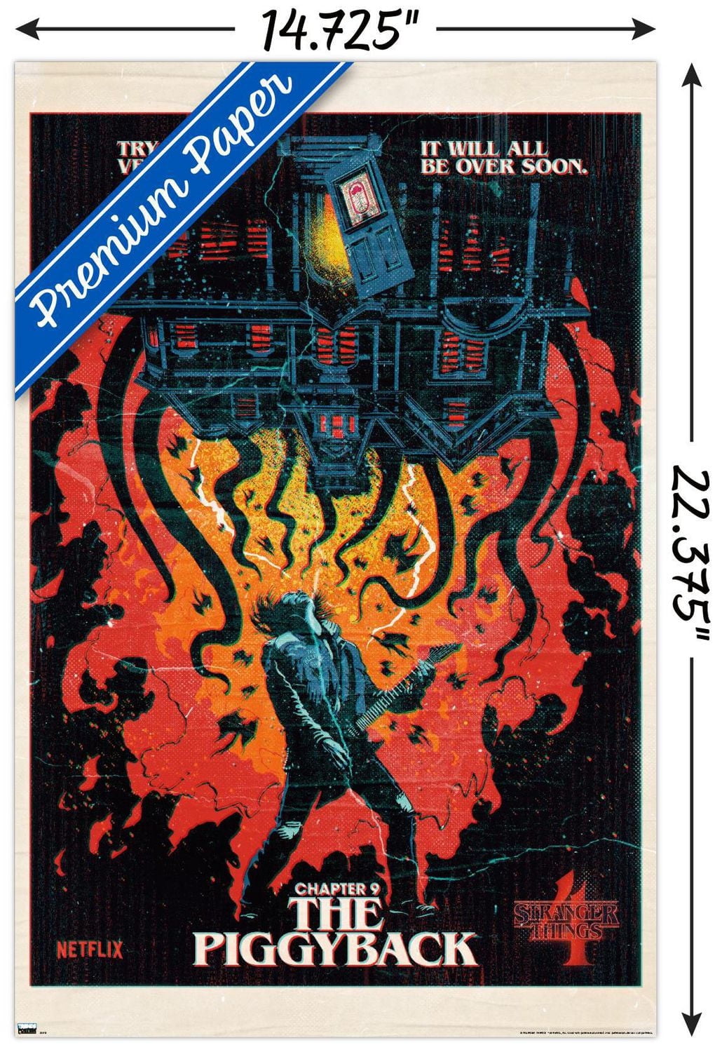 Netflix Stranger Things: Season 4 - The Piggyback Wall Poster with Magnetic Frame