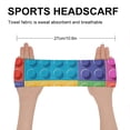 thumbnail image 2 of Sports Sweat Absorber Headband 10.6in Thin, Strong Absorbent And Thick Sweat Absorber Can Be Used As A Headband Mask Neck Band Scarf Multicolored Building Block (16), 2 of 6