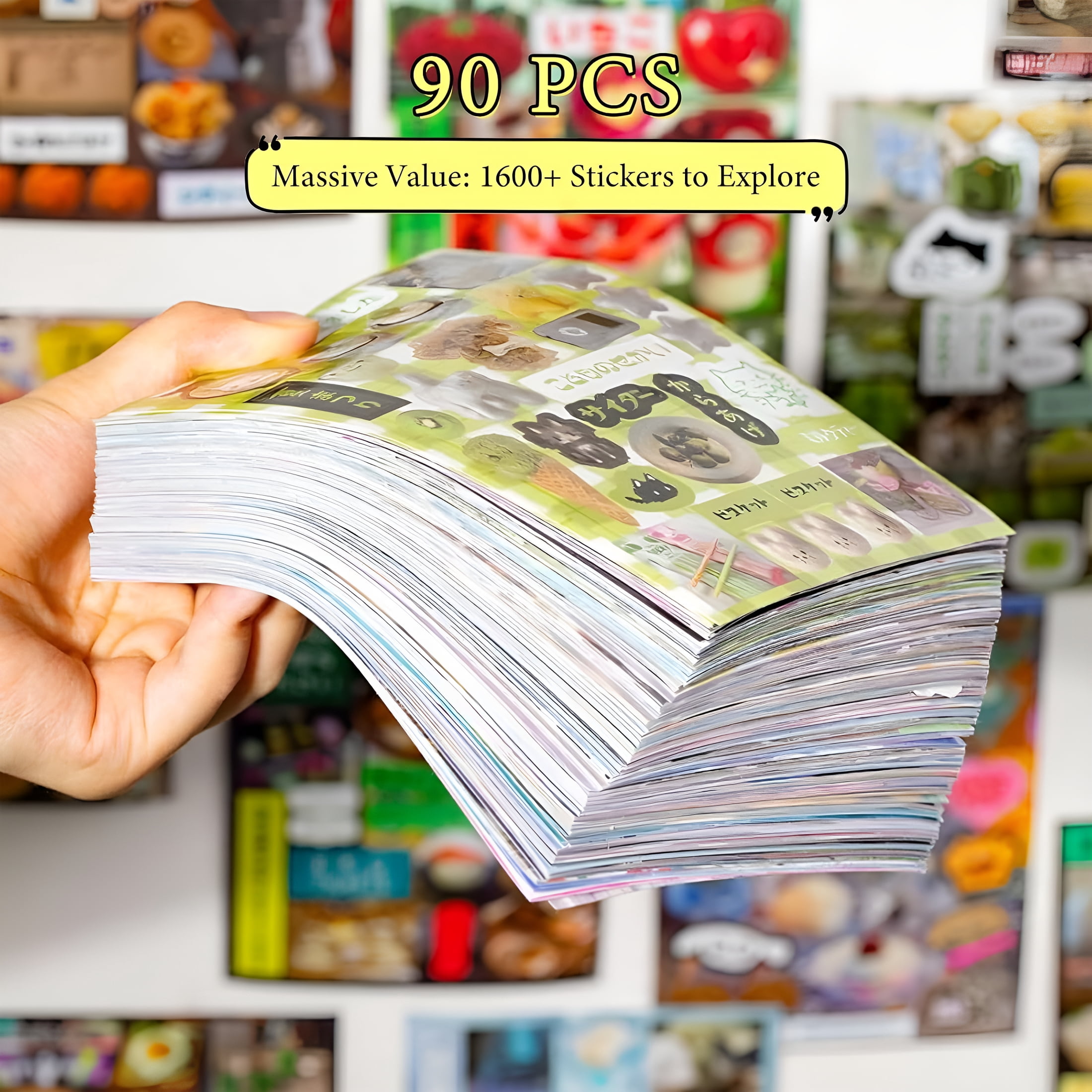CCOCC 90 Pieces of Japanese Ancient Comic Style,Japanese Sticker Book 2-Pack,90 Sheets with 1600+ Retro Manga Style Kawaii Stickers for Diy Scrapbooking,Journaling,and Creative Decoration