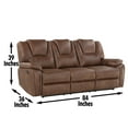 thumbnail image 6 of Steve Silver Katrine Faux Leather Reclining Sofa, Chestnut Brown, 6 of 12