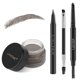 thumbnail image 1 of Lavone Kit de lápiz de sello de cejas para maquillaje de cejas Kit de trío de sello de cejas con lápiz de cejas impermeable Delineador de ojos Pomada de cejas y cepillo de cejas de doble punta - Gris, 1 of 7