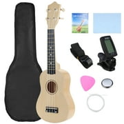 Stoneway 21" Basswood Ukulele Kit for Beginner, with Tuner, Replacement String, Rag, Strap, Pick and Storage Bag