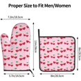 thumbnail image 2 of Y2K Heart Cherry Oven Mitts and Pot Holders Sets Hot Pads Heat Resistant Gloves Oven Mitten for Baking Kitchen Bakeware Cooking BBQ, 2 of 6