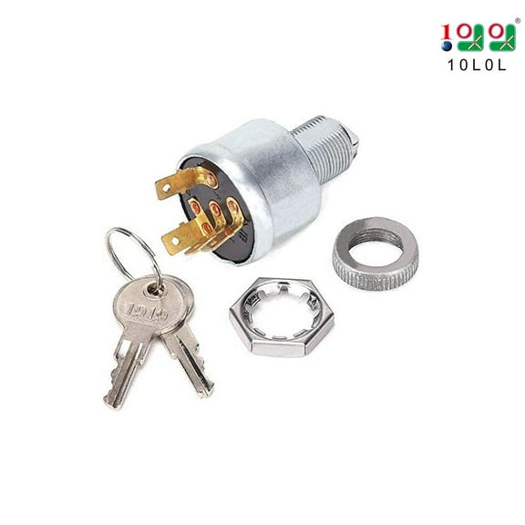 10L0L Golf Cart Ignition Switch for EZGO, 3-Way 4-Terminal W/ 2 Standard Keys 33639G01